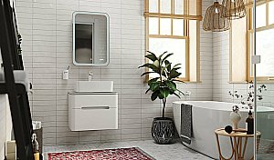 Зеркальный шкаф Jorno Bosko 50 Bos.03.50/W белый купить в интернет-магазине сантехники Sanbest