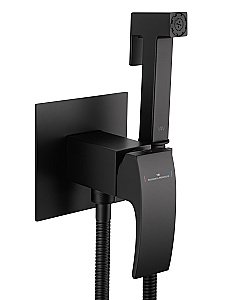 Смеситель с гигиеническим душем встраиваемый WONZON & WOGHAND FIT, Черный матовый (WW- 88829009-MB) купить в интернет-магазине сантехники Sanbest