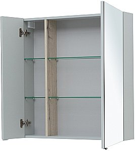 Зеркальный шкаф Aquanet Алвита New 80 Серый купить в интернет-магазине сантехники Sanbest