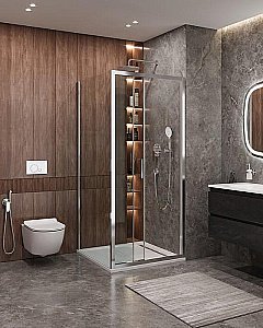 Душевой уголок Cezares Molveno 90x100 AHF-31-100/90-C-CR-IV стекло прозрачное/профиль хром купить в интернет-магазине Sanbest