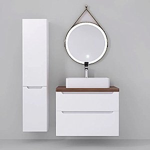 Тумба с раковиной Jorno Wood 80 белая для ванной в интернет-магазине Sanbest