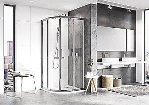 Душевой уголок Ravak BLIX SET XP2CP4 90x90 с поддоном и сифоном, стекло прозрачное/профиль хром купить в интернет-магазине Sanbest