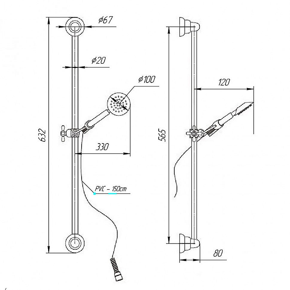 Душевой гарнитур PAINI Bologna BLCR121 хром купить в интернет-магазине сантехники Sanbest