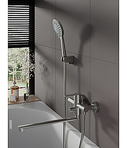 Смеситель для ванны Agger Easy A3121122 с душевым набором, сатин матовый купить в интернет-магазине сантехники Sanbest