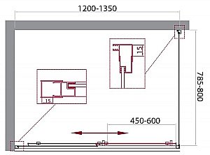 Душевой уголок BelBagno UNIQUE-AH-1-120/135-80-C-Cr 135х80 стекло прозрачное/профиль хром купить в интернет-магазине Sanbest