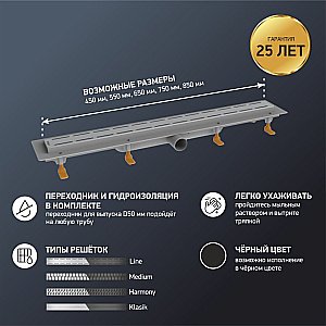 Душевой лоток PAINI Line CH750LN 75 с рамкой, хром купить в интернет-магазине Sanbest