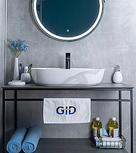 Раковина накладная Gid Lago 61 Mnc346C 54470 белый мрамор купить в интернет-магазине Sanbest