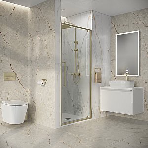 Душевая дверь Niagara Nova NG-45-10ASG 100 прозрачная/профиль брашированное золото купить в интернет-магазине Sanbest