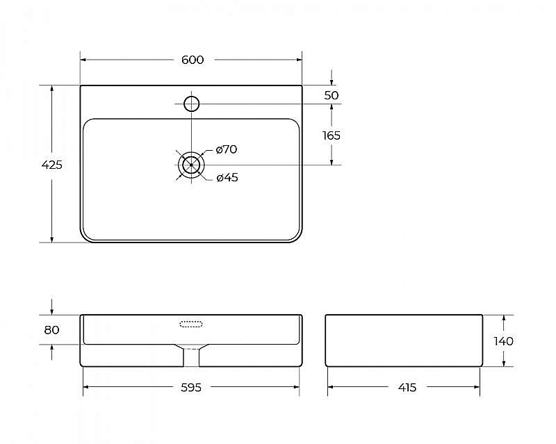 Раковина накладная BelBagno 60 BB1338 белая купить в интернет-магазине Sanbest