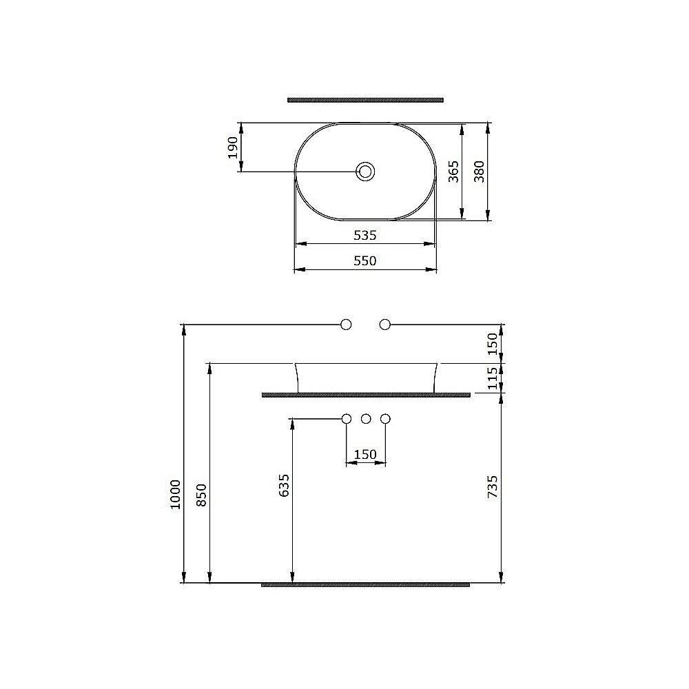 Раковина накладная BERGES Ego SL 181612 55 матовый серый купить в интернет-магазине Sanbest