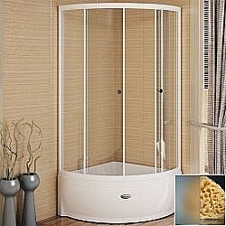 Душевой уголок Радомир Соул 100 стекло матовое/профиль белый купить в интернет-магазине Sanbest