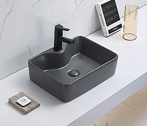 Раковина накладная CeramaLux NC 48,5 7291MDH-2 серая купить в интернет-магазине Sanbest