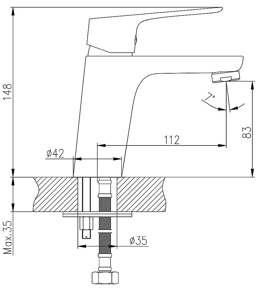 Смеситель для раковины Koller Pool Kvadro Start KS0200 хром купить в интернет-магазине сантехники Sanbest