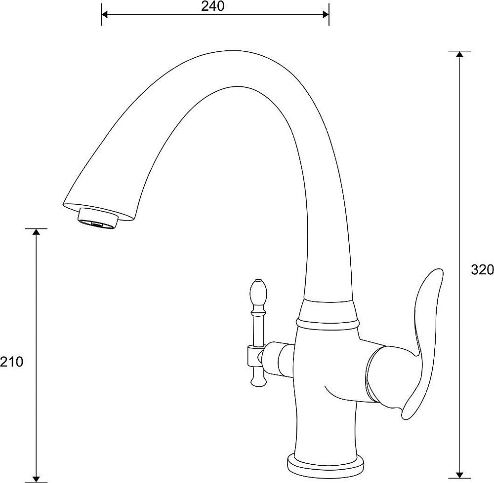 Смеситель для кухни Zorg Sanitary ZR 340 YF Хром купить в интернет-магазине сантехники Sanbest