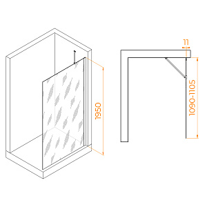 Душевое ограждение RGW WA-102W 110 стекло прозрачное/профиль белый купить в интернет-магазине Sanbest