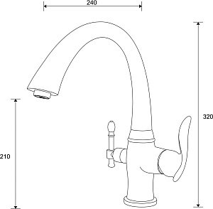 Смеситель для кухни Zorg Sanitary ZR 340 YF Хром купить в интернет-магазине сантехники Sanbest