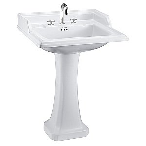 Раковина на пьедестале Burlington Classic 65 B15 3TH-P6 белая купить в интернет-магазине Sanbest