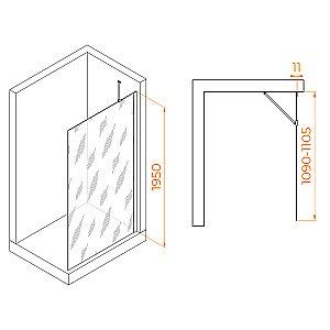 Душевое ограждение RGW WA-102W 110 стекло прозрачное/профиль белый купить в интернет-магазине Sanbest