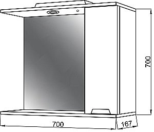 Зеркало со шкафом Cerutti SPA Ломбардия 70 правый в ванную от интернет-магазине сантехники Sanbest