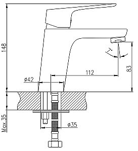 Смеситель для раковины Koller Pool Kvadro Start KS0200 хром купить в интернет-магазине сантехники Sanbest