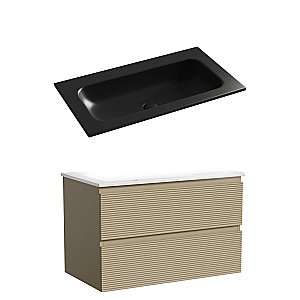 Тумба с раковиной Sancos FOLK FL80CP/CN7012MBwx 80 капучино для ванной в интернет-магазине Sanbest