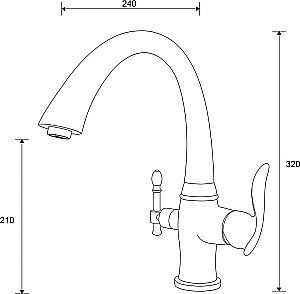 Смеситель для кухни Zorg Sanitary ZR 340 YF Хром купить в интернет-магазине сантехники Sanbest