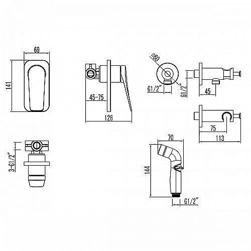 Гигиенический душ Lemark Bronx LM3719BL купить в интернет-магазине сантехники Sanbest