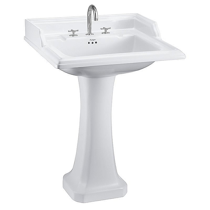 Раковина на пьедестале Burlington Classic 65 B15 3TH-P6 белая купить в интернет-магазине Sanbest