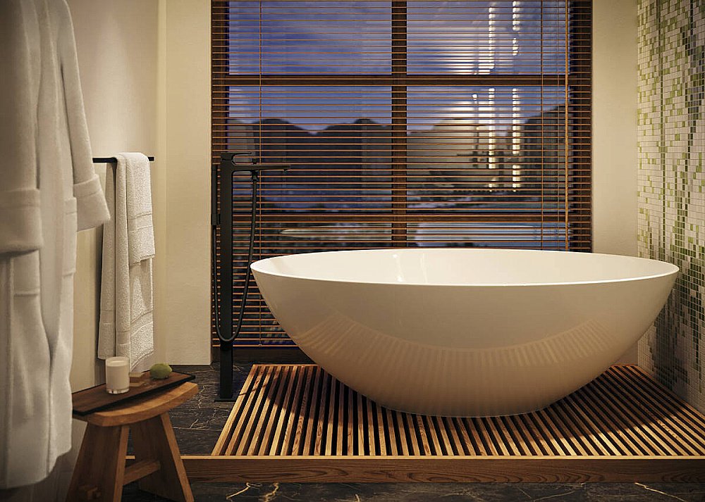 Смеситель для ванны Hansgrohe Metropol 32532670 черный матовый купить в интернет-магазине сантехники Sanbest