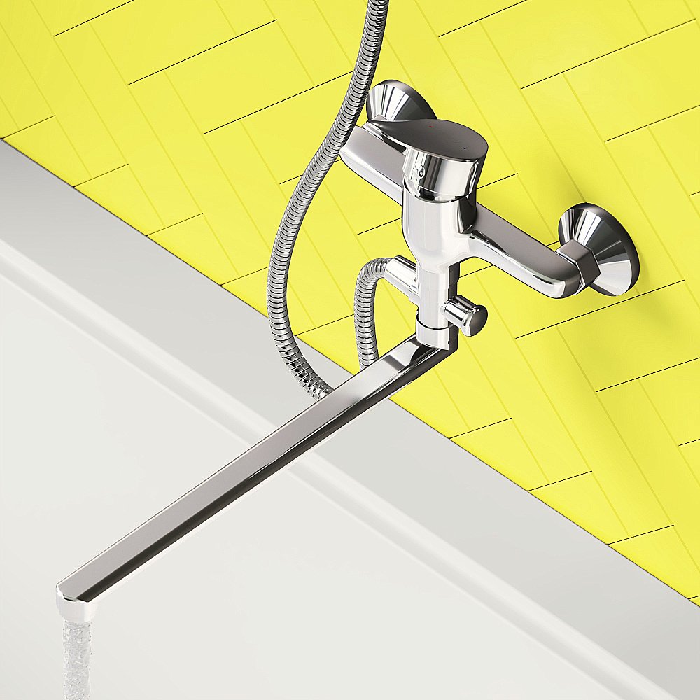 Смеситель для ванны Dorff Norma D1095000 хром купить в интернет-магазине сантехники Sanbest