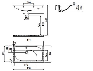 Раковина Creavit Trump 85 TP185-0000 белая купить в интернет-магазине Sanbest