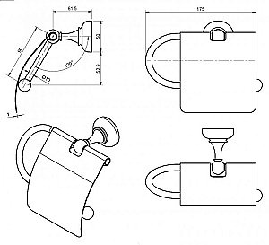 Держатель для туалетной бумаги Cezares APHRODITE-TRH-03/24-M Золото 24 карат купить в интернет-магазине сантехники Sanbest
