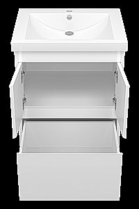 Тумба с раковиной Misty Алиса - 58 Э-Али01058-0112Я белая для ванной в интернет-магазине Sanbest