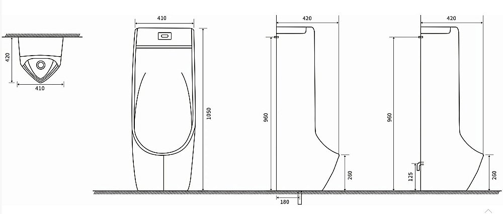 Писсуар напольный SantiLine SL-6005 белый купить в интернет-магазине Sanbest