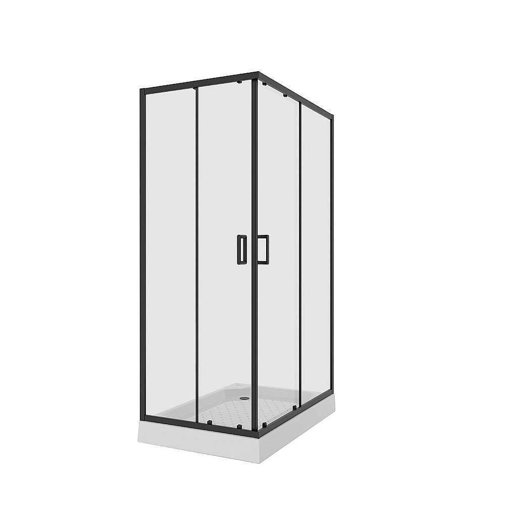 Душевой уголок Niagara Nova NG-6811-08 Black, 120x90 см, раздвижные двери, прозрачный, черный купить в интернет-магазине Sanbest