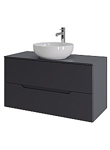 Тумба с раковиной Orange Line 100 Li-100TugMDF+B07-420W графит/белый для ванной в интернет-магазине Sanbest