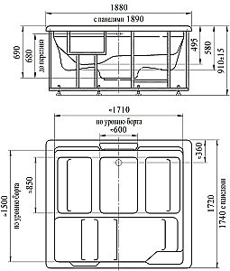 Минибассейн Радомир Цезарь Platinum 188х174 белый купить в интернет-магазине Sanbest
