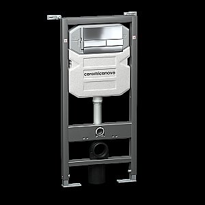 Унитаз подвесной Ceramica Nova Forma Rimless CN3009_1002CH безободковый, с крышкой микролифт, с инсталляцией и кнопкой хром купить в интернет-магазине Sanbest