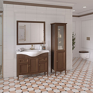 Тумба с раковиной Caprigo Lion 105 три двери, два ящика, античный орех для ванной в интернет-магазине Sanbest