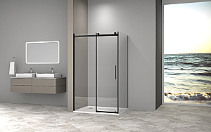 Душевой уголок Good Door Galaxy New 120х80 ГЛ00040+ГЛ00035 стекло прозрачное/профиль черный купить в интернет-магазине Sanbest