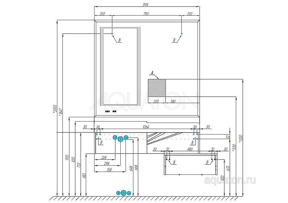Нижняя тумба Акватон Сакура 100 светлое дерево / белый для ванной в интернет-магазине сантехники Sanbest