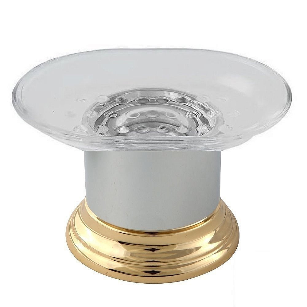 Мыльница настольная Migliore Mirella прозрачное стекло/хром-золото купить в интернет-магазине сантехники Sanbest