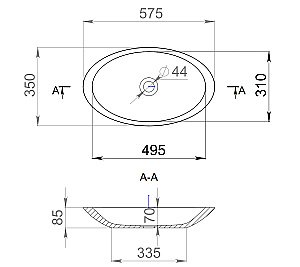 Раковина накладная Salini Callista 02 1101102G 57,5  из искусственного камня S-Sense, белая глянцевая купить в интернет-магазине Sanbest