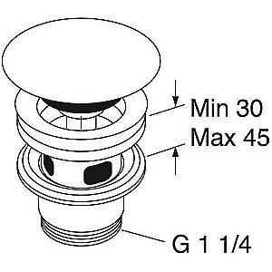 Донный клапан для раковины Villeroy&Boch 68080001 альпийский белый купить в интернет-магазине сантехники Sanbest