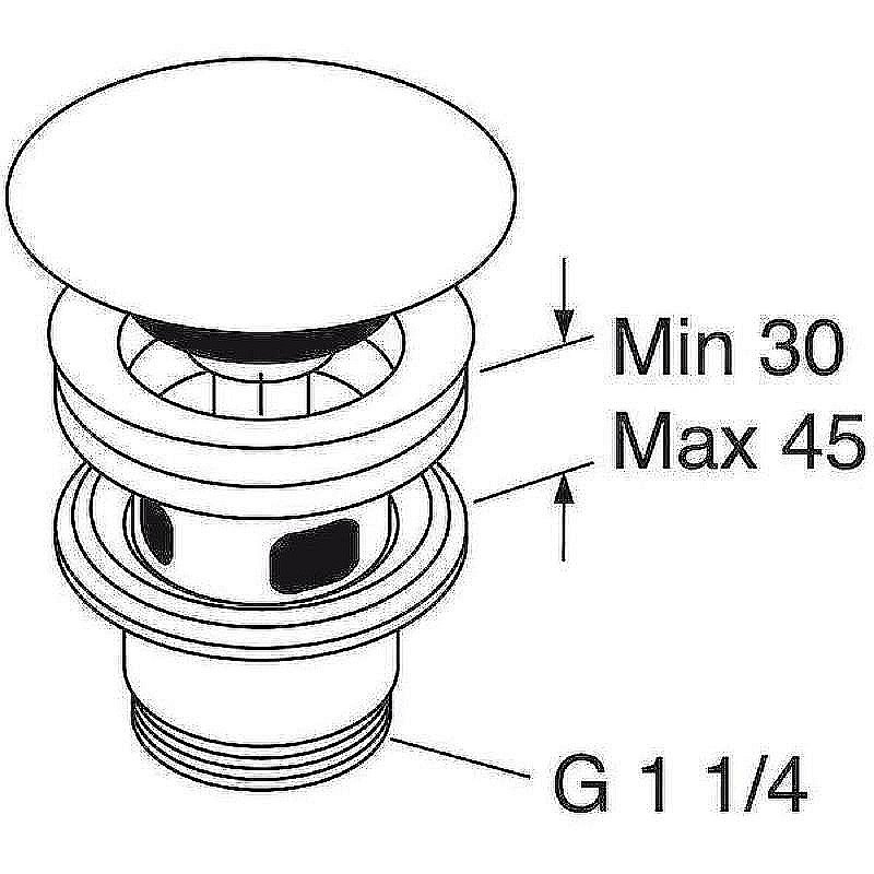 Донный клапан для раковины Villeroy&Boch 68080001 альпийский белый купить в интернет-магазине сантехники Sanbest