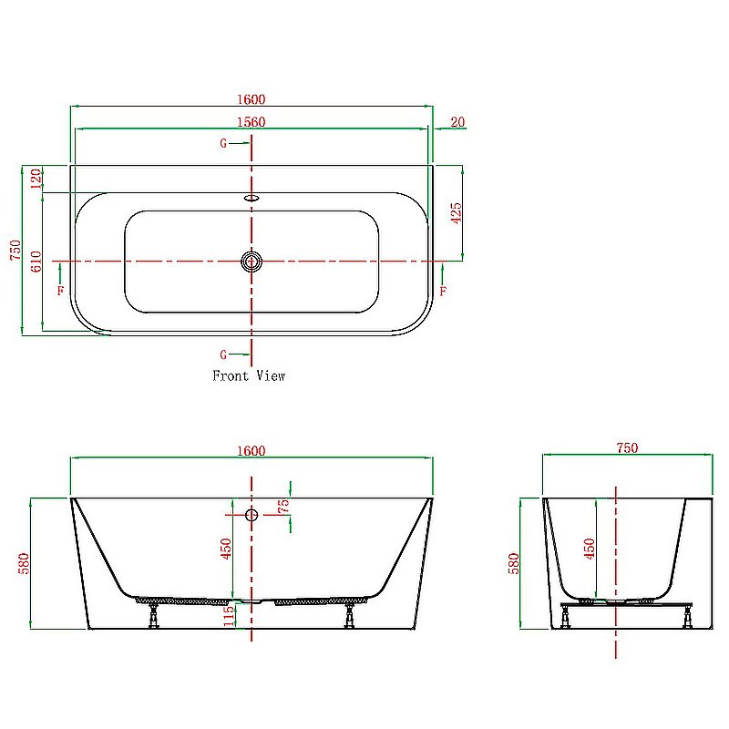 Акриловая ванна Vagnerplast Maggie 160x75 KRBV165MAG9X-64 белая купить в интернет-магазине Sanbest