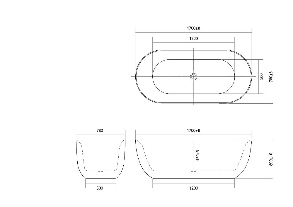Ванна Aquatek Афина 170x78 AQ-44778 белая купить в интернет-магазине Sanbest