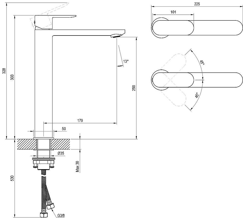 Смеситель для раковины Ravak Chrome II X070447 хром купить в интернет-магазине сантехники Sanbest