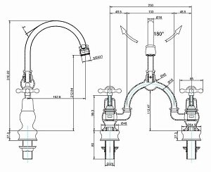 Смеситель для раковины Burlington Regent CLR28-QT+W9 купить в интернет-магазине сантехники Sanbest