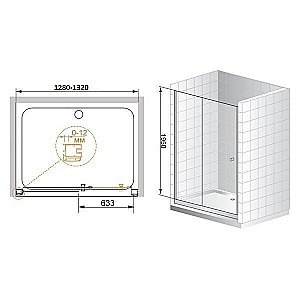 Душевая дверь Cezares ANIMA-BF-1-130-C-Cr стекло прозрачное/профиль хром купить в интернет-магазине Sanbest